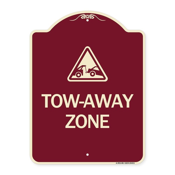 Signmission Tow-Away Zone with Graphic Heavy-Gauge Aluminum Architectural Sign, 24" x 18", BU-1824-24411 A-DES-BU-1824-24411 - main